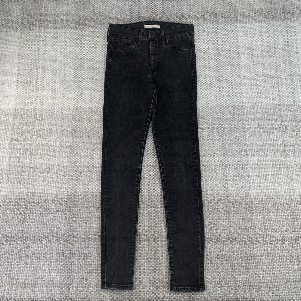Levi's 720 High Rise Super Skinny Jeans Womens 27 Black Denim Stretch Slimming